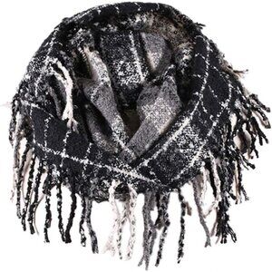 Women's  Ib-grey Scarf Winter Double-Layer Neck Warmer Knit Fleece Lined Circle